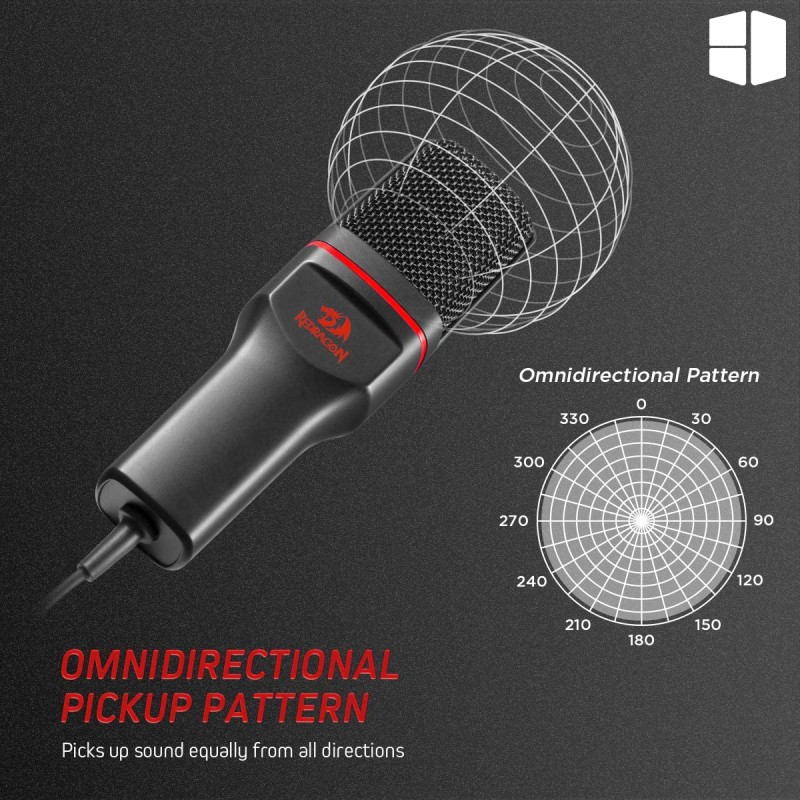 Redragon GM100 Seyfert | Cardioid Streaming Microphone | French